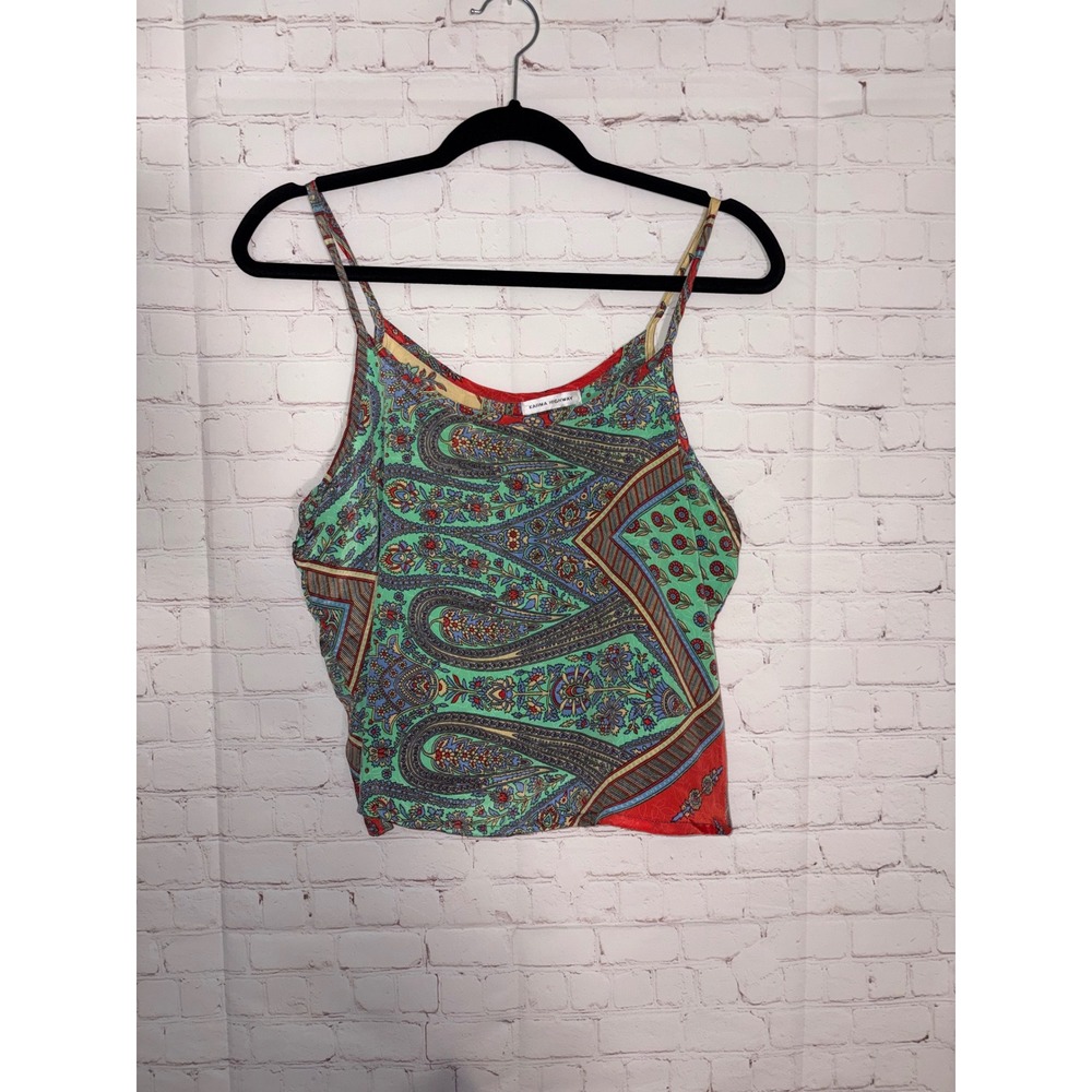 Karma Highway Womens Paisley Patchwork Viscose Camisole Tank Top One Size Multi